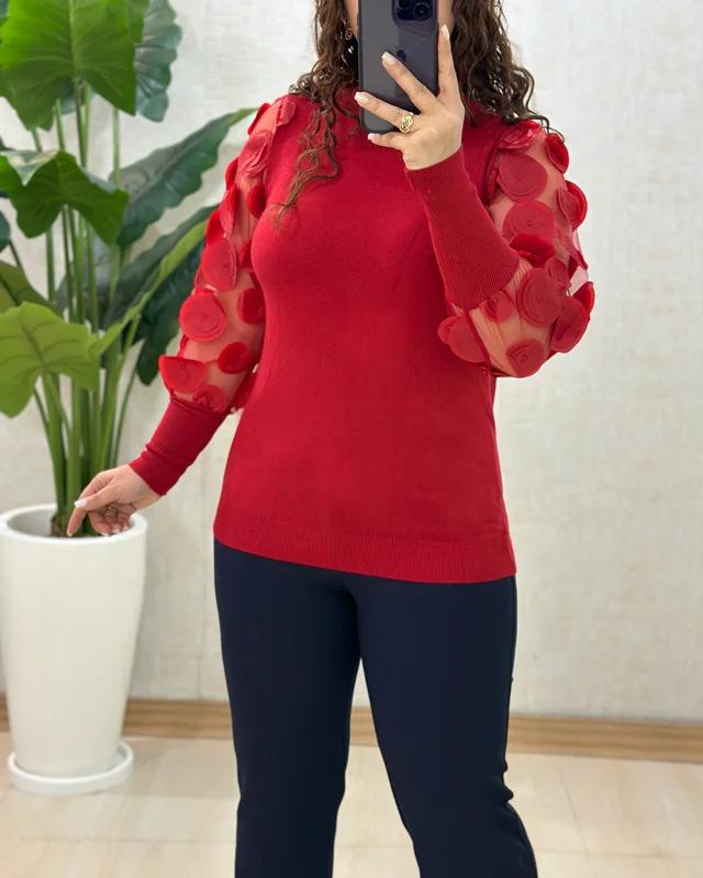 C258- بلوز بافت سکه ای